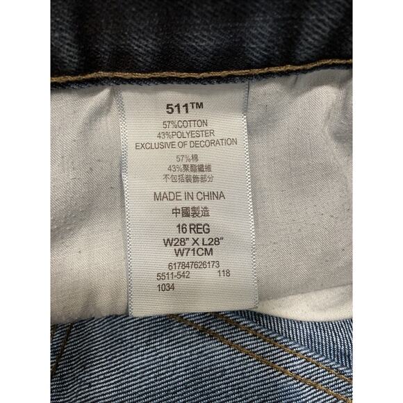 Levi's Men 511 Slim Fit Dark Wash Jeans Size 28x28 - Picture 7 of 9